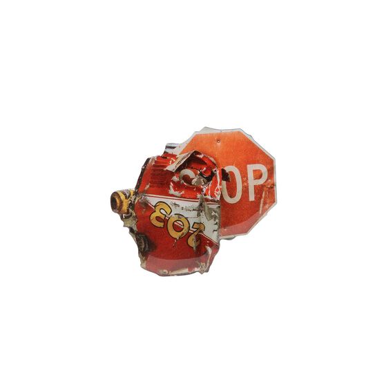 Robert Rauschenberg Stop Side enamel badge